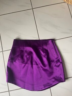 Zara Purple Satin Mini Skirt